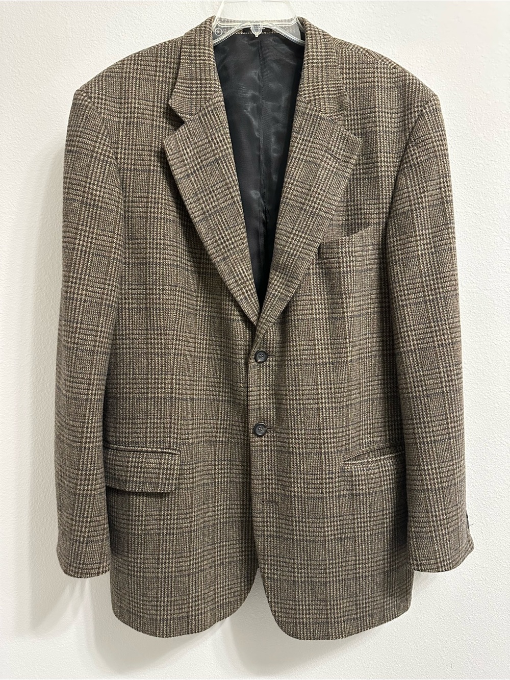 Robert Stock Men's Brown Glen Plaid Blazer Sport Coat 44L